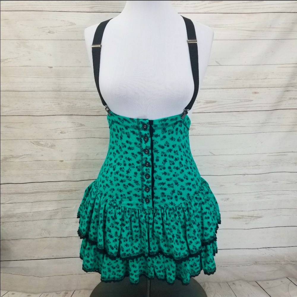 💚 BETSEY JOHNSON Y2K RARE FLORAL SUSPENDER SKIRT / DRESS 💚